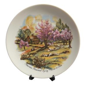 2/$15 American Homestead Spring Currier and Ives collectors plate 6 3/4"